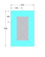 oglinda cu fazeta 80 x 120 cm argintiu/gri