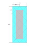 oglinda cu fazeta 80 x 120 cm argintiu/gri