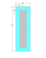 oglinda cu fazeta 80 x 120 cm argintiu/gri