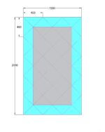 oglinda cu fazeta 80 x 120 cm argintiu/gri