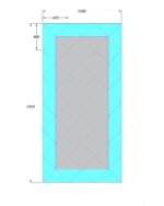 oglinda cu fazeta 80 x 120 cm argintiu/gri