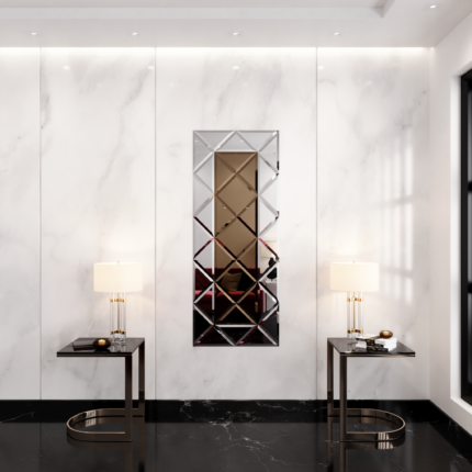 oglinda cu fazeta 80 x 120 cm argintiu/bronze