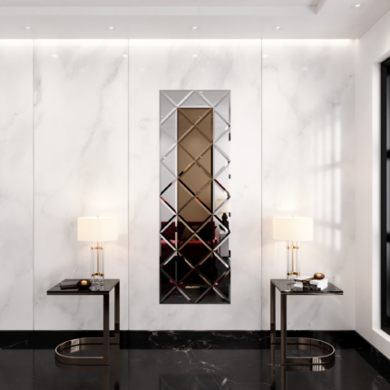 oglinda cu fazeta 80 x 120 cm argintiu/bronze
