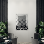 oglinda cu fazeta 80 x 120 cm argintiu/gri