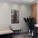 oglinda cu fazeta 80 x 120 cm argintiu/gri