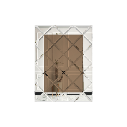 oglinda cu fazeta 80 x 120 cm argintiu/bronze