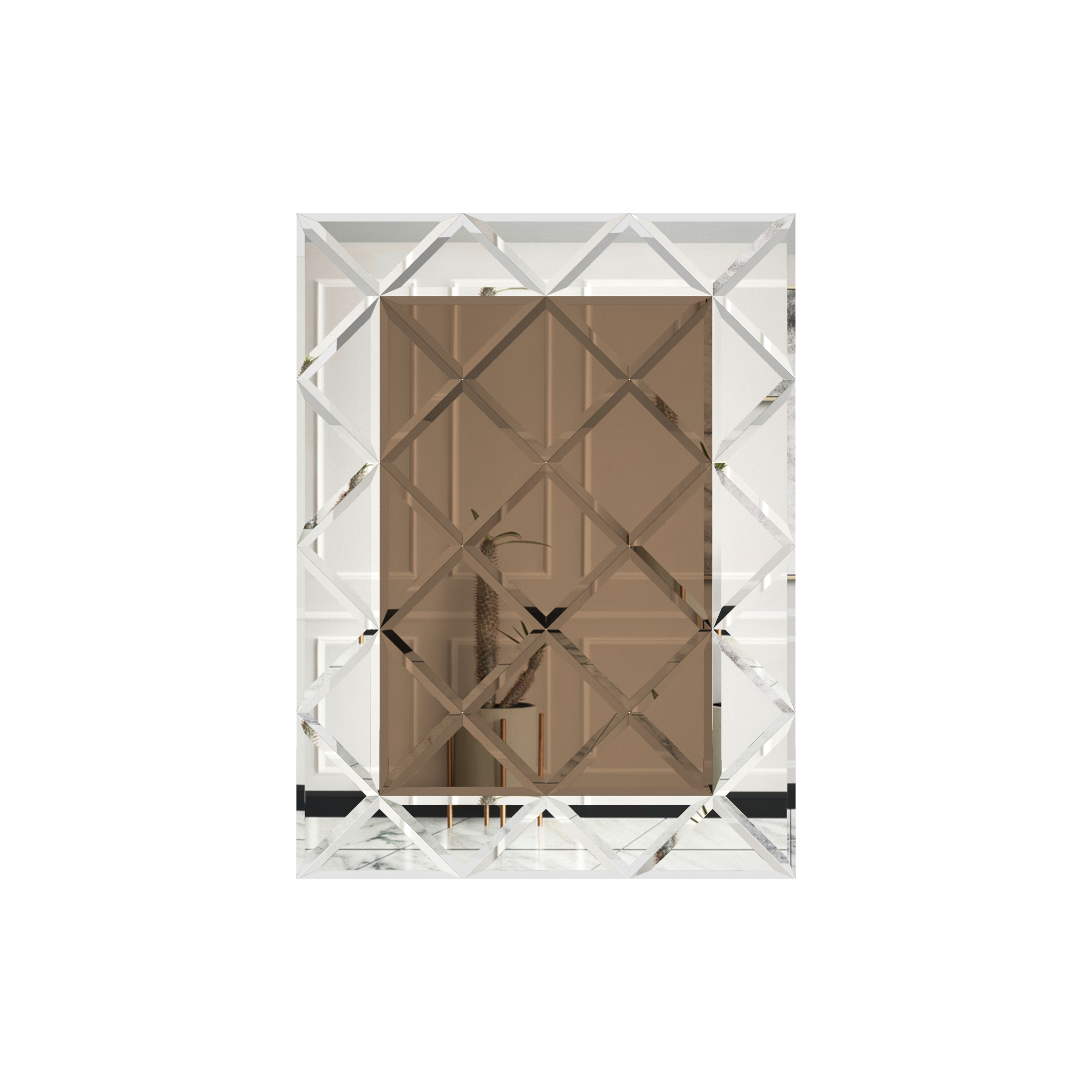oglinda cu fazeta 80 x 120 cm argintiu/bronze oglinda cu fazeta 80 x 120 cm argintiu/bronze