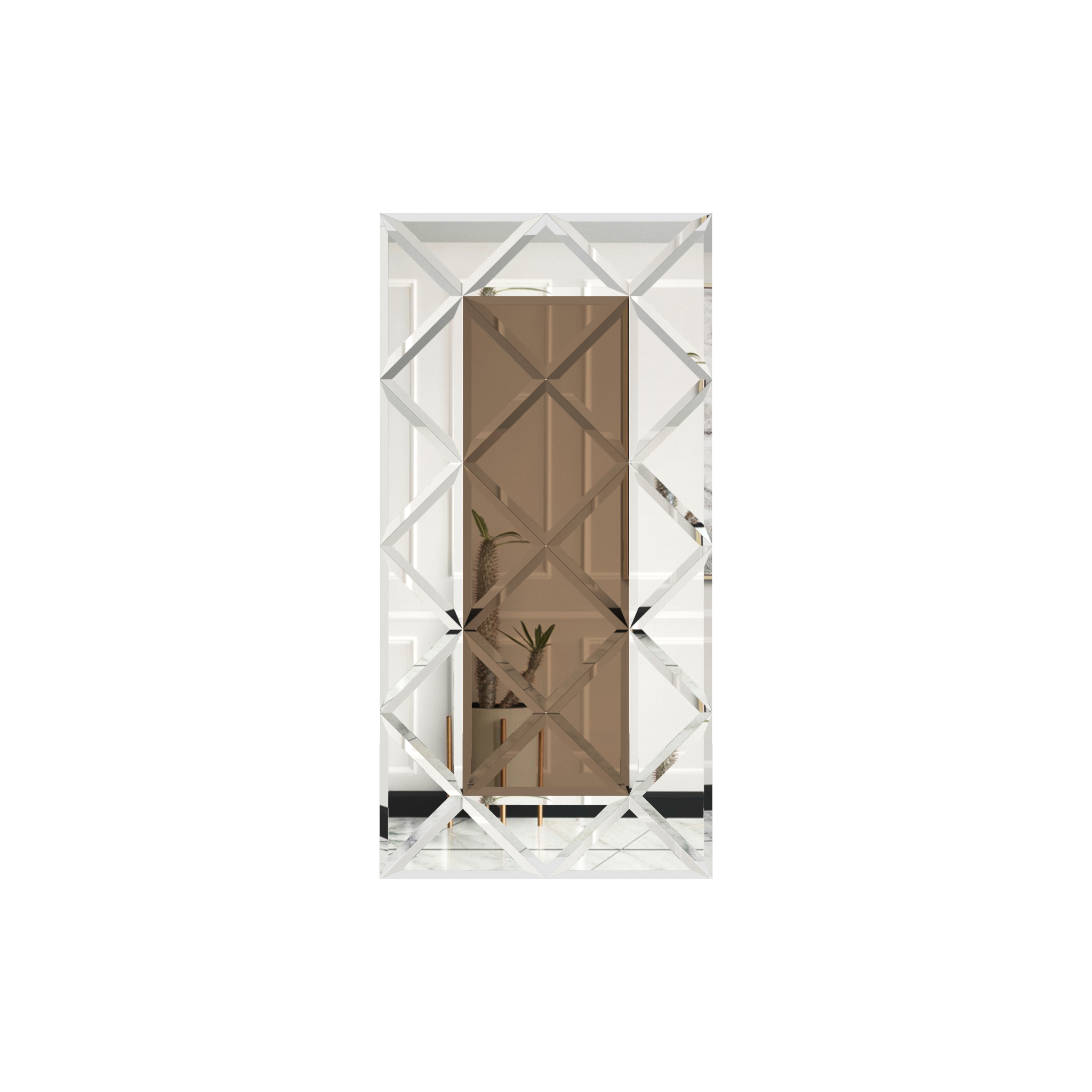 oglinda cu fazeta 80 x 120 cm argintiu/bronze oglinda cu fazeta 80 x 120 cm argintiu/bronze