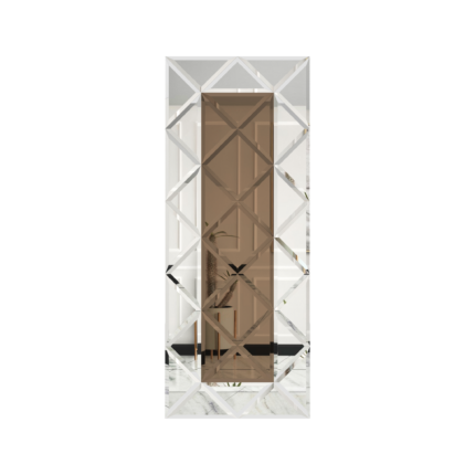 oglinda cu fazeta 80 x 120 cm argintiu/bronze