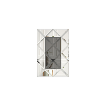 oglinda cu fazeta 80 x 120 cm argintiu/gri